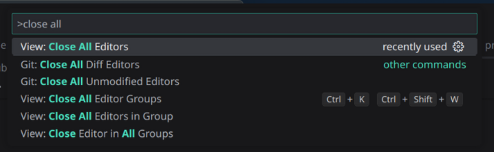 "Close All Editors" ... the best feeling. On to the next feature!