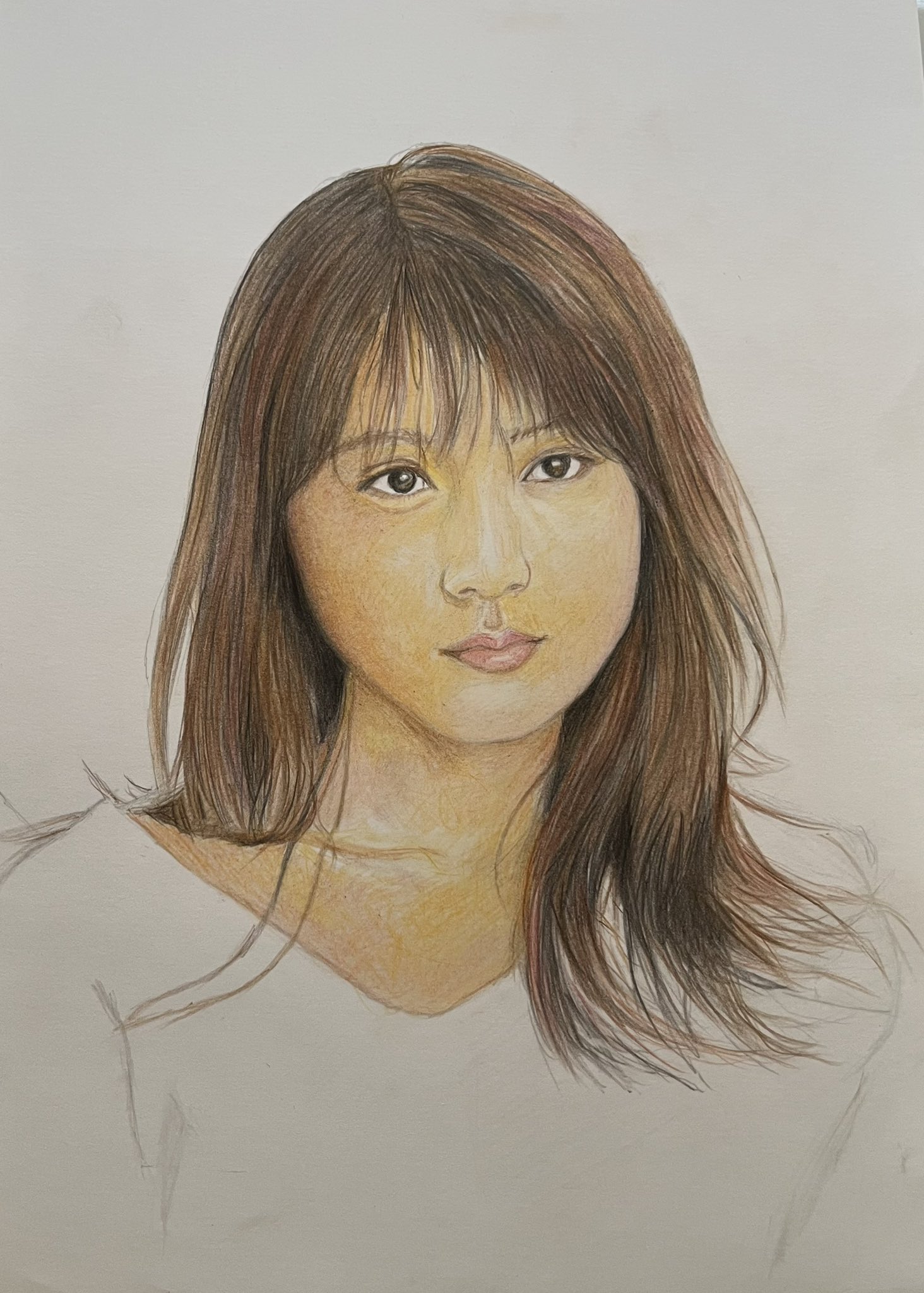 鉛筆画 有村架純 鉛筆画 有村架純 完成までの一部始終 動画 早送り / Pencil