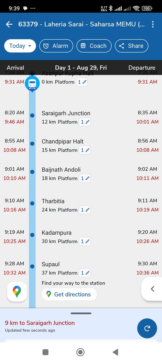 Arungsclasses's tweet photo. This is very painful for us all mst holders travelling from Saraigarh to Saharsa. It (Train Number- 63379) always remains late. Many times, we have to take three wheelers to  reach  Saharsa. No control is there over the time- table of the train running between Supaul and Saharsa. https://t.co/WV5UVHKsd7