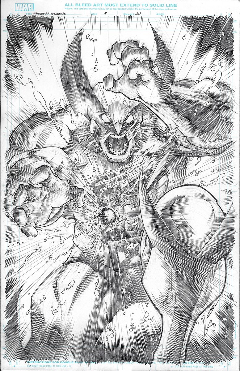 Spiderman &amp; Wolverine #4. Page 20, the original pencils art.

#originalart #originalartwork #spiderman #wolverine #marvelcomics