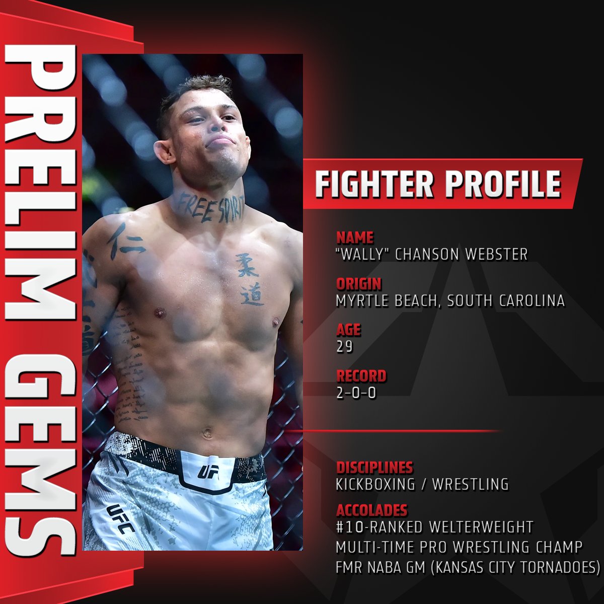 The climb gets real! In the Featured Early Prelims, rookie sensation and #10 Welterweight Chanson Webster (<a href="/theelastthrilla/">thrilla</a>) looks to defend the number next to his name this Sunday in LA at the Intuit Dome. Be sure to tune in exclusively on the Battleground Network.

#UGP69 | 🇺🇸