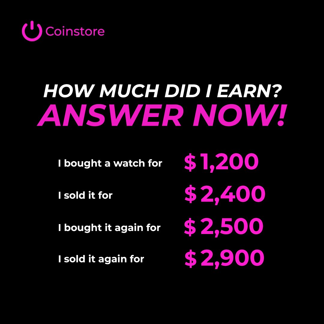 I bought it, sold it, bought it again, sold it again… 🤯
So... How much did I actually earn?

💰 50 USDT | 5 Winners

1. Follow <a href="/CoinstoreExc/">Coinstore</a>
2. Like + RT + Tag 3 Friends
3. Comment Your Answer Below

🏁 Ends Sep 5, 12:00PM (GMT+8)
