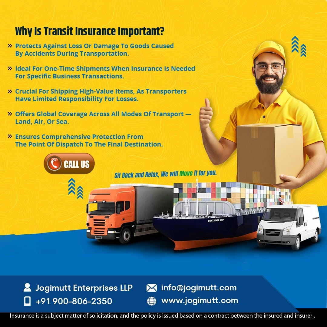 jogimuttent's tweet image. Transit Insurance secures your goods from loss or damage during transport
• Covers accidents
• Ideal for one-time shipments
• Protects high-value items
• Global coverage (land, air, sea)
• Safe from dispatch to delivery

#TransitInsurance #AssetInsurance #MarineInsurance