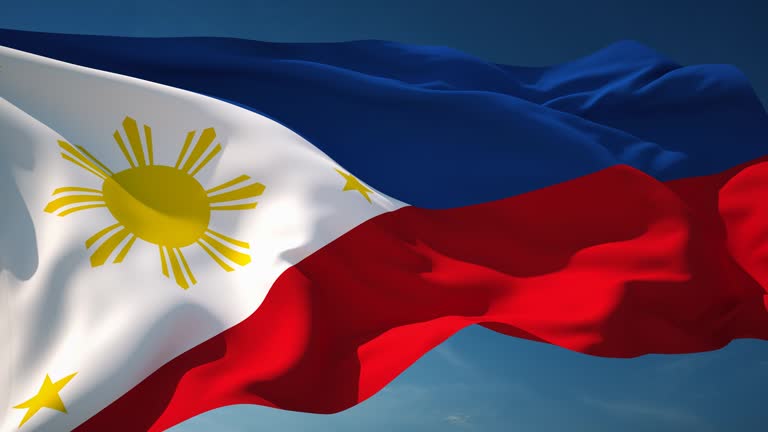Waving Philippine flag symbolizing national innovation