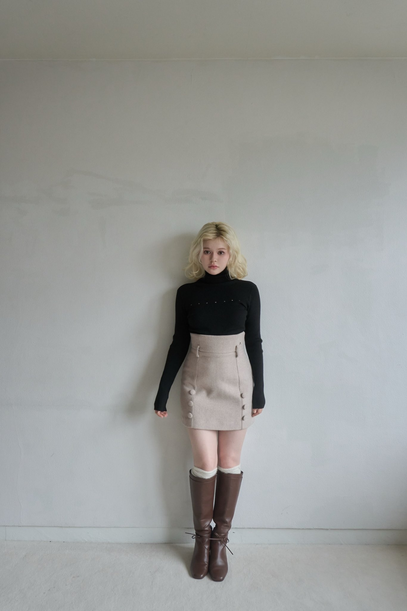 スカート Blair high waist skirt pink beige Blair ファッション Blair high waist skirt pink beige M
