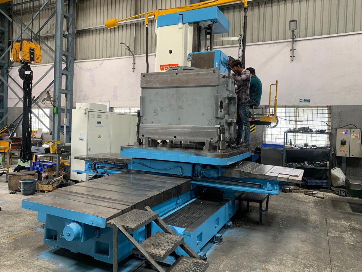 Prowin_corp's tweet image. Horizontal Boring Machine.
Contact - +91 9379825025.
Make - WOTAN
Model - 130
Made in Germany
X Axis - 2200mm
Y Axis - 1750mm
Z Axis - 1800mm
Spindle Size - 130mm
Spindle Taper - ISO50
Table Size - 2200x 2000mm
With DRO.
#wotan #boringmachine #usedmachine #prowincorp