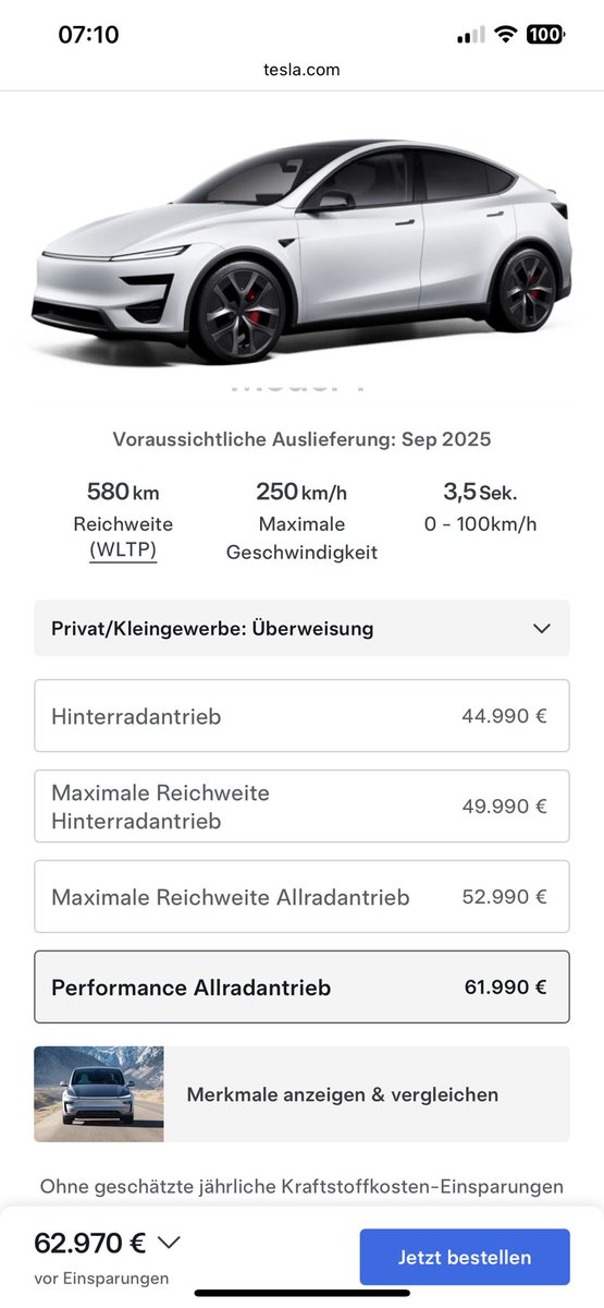 Na da isser ja… Tesla Model Y Performance <a href="/Tesla/">Tesla</a> #tesla #TSLA