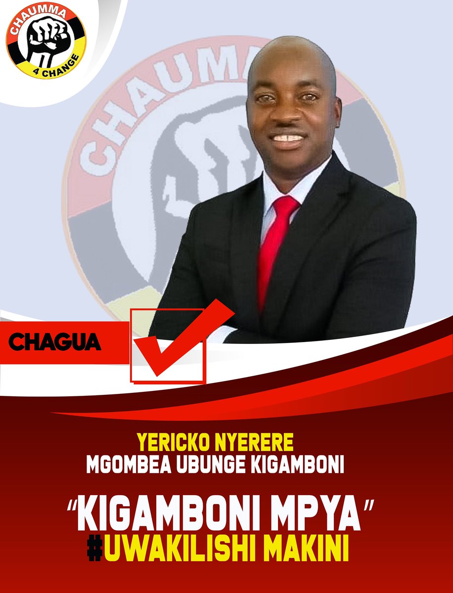 YerickoNyerereT's tweet image. Kigamboni Mpya inakuja, Tarehe 29 October 2025 usifanye makosa, kura zote ni kwa Yericko Nyerere.