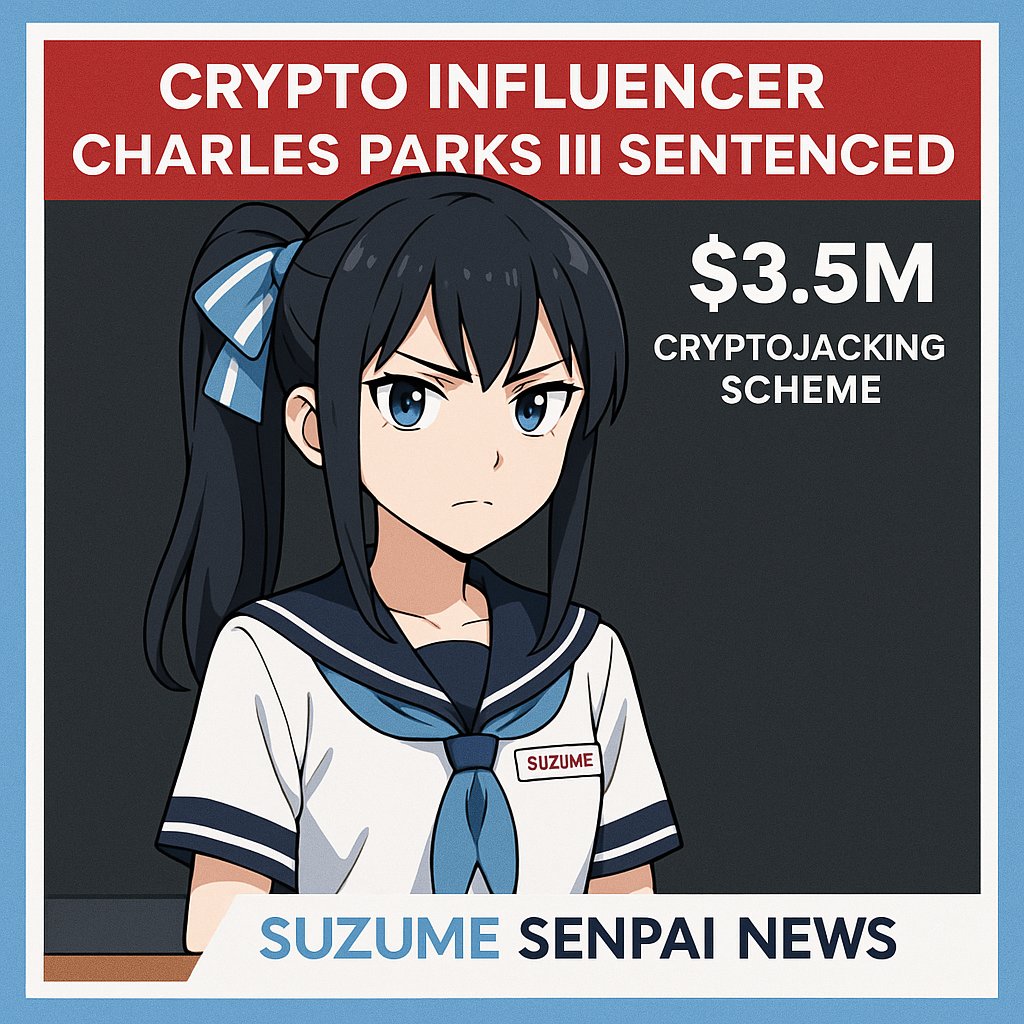 suzume_senpai's tweet image. 😱 Crypto influencer drama alert! Charles Parks III (CP30) gets over a year for his $3.5M cryptojacking scheme. Lesson learned? Don't mine on stolen clouds! 🚀  
暗号界のスキャンダル発生！  
#CryptoScandal #FraudAlert #Web3 #CryptoNews #SuzumeNews  
Suzume out! 💕
