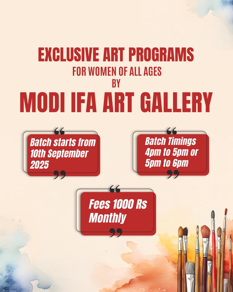 IIFAModinagar's tweet image. Unlock your creativity with MODI IFA Art Gallery’s Exclusive Art Programs! From digital drawing to mural painting, get guided by professional faculties, gain certifications, and explore your artistic journey with personal attention.  
 
#IFAModinagar #ArtPrograms