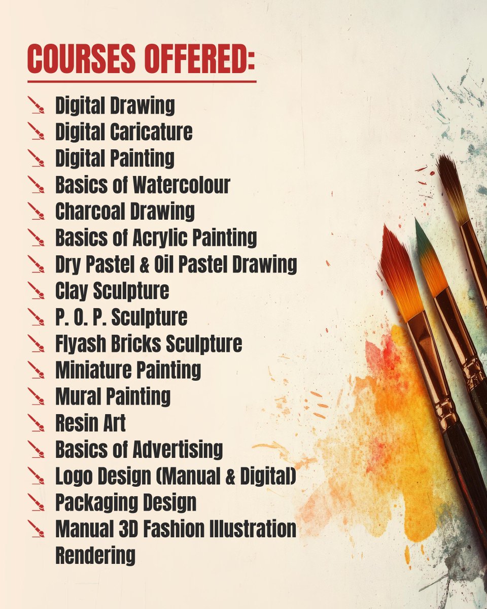 IIFAModinagar's tweet image. Unlock your creativity with MODI IFA Art Gallery’s Exclusive Art Programs! From digital drawing to mural painting, get guided by professional faculties, gain certifications, and explore your artistic journey with personal attention.  
 
#IFAModinagar #ArtPrograms
