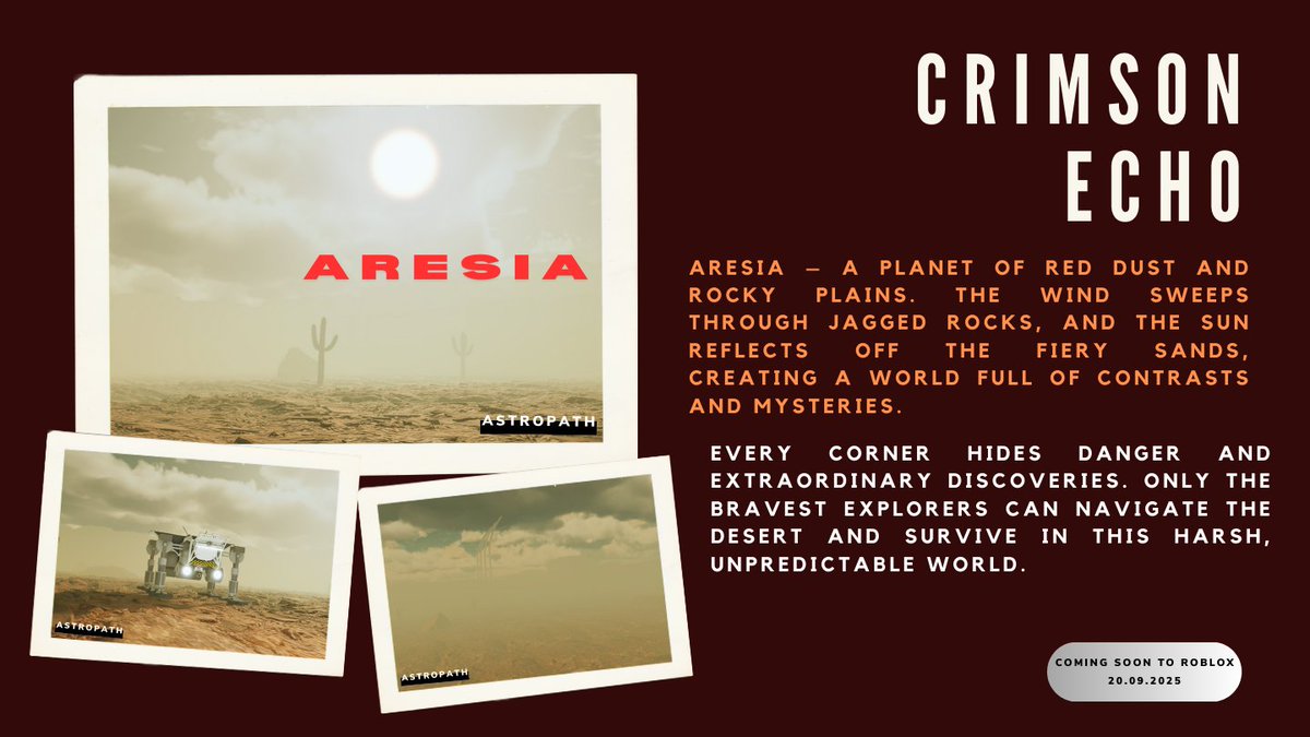 PCGameStudio1's tweet image. Many worlds. One path.
Each place hides its own secrets.
This is not just Roblox.
This is AstroPath 🚀✨
#AstroPath #Roblox #NextGenGaming