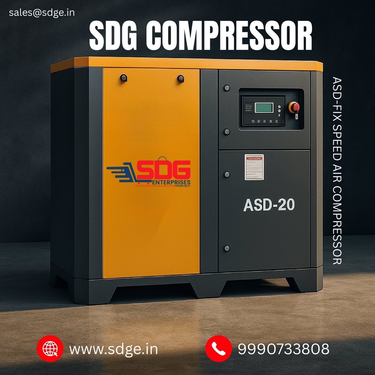 SDGENTERPRISES1's tweet image. Air Compressors
Contact us for more information!
SDG ENTERPRISES
Mail: sales@sdge.in | Call: +91 99907 33808 | Web: sdge.in
WhatsApp: wa.me/919990733808
#SDGEnterprises #Pneumatics #Hydraulics #Automation #Chemicals #PowerTransmissionBelts #SDG #SDGE