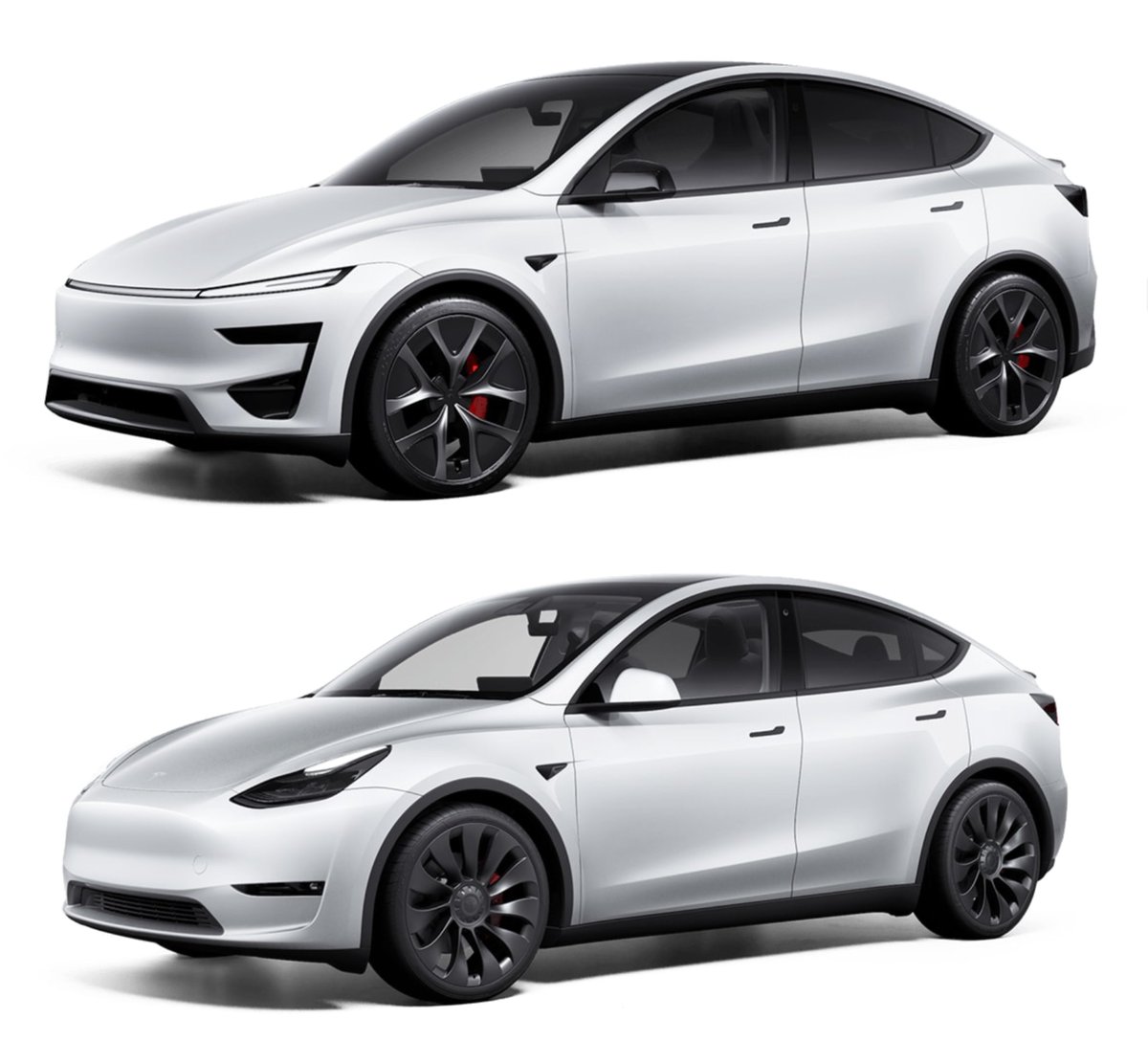 New White Model Y Performance vs. Old White Model Y Performance