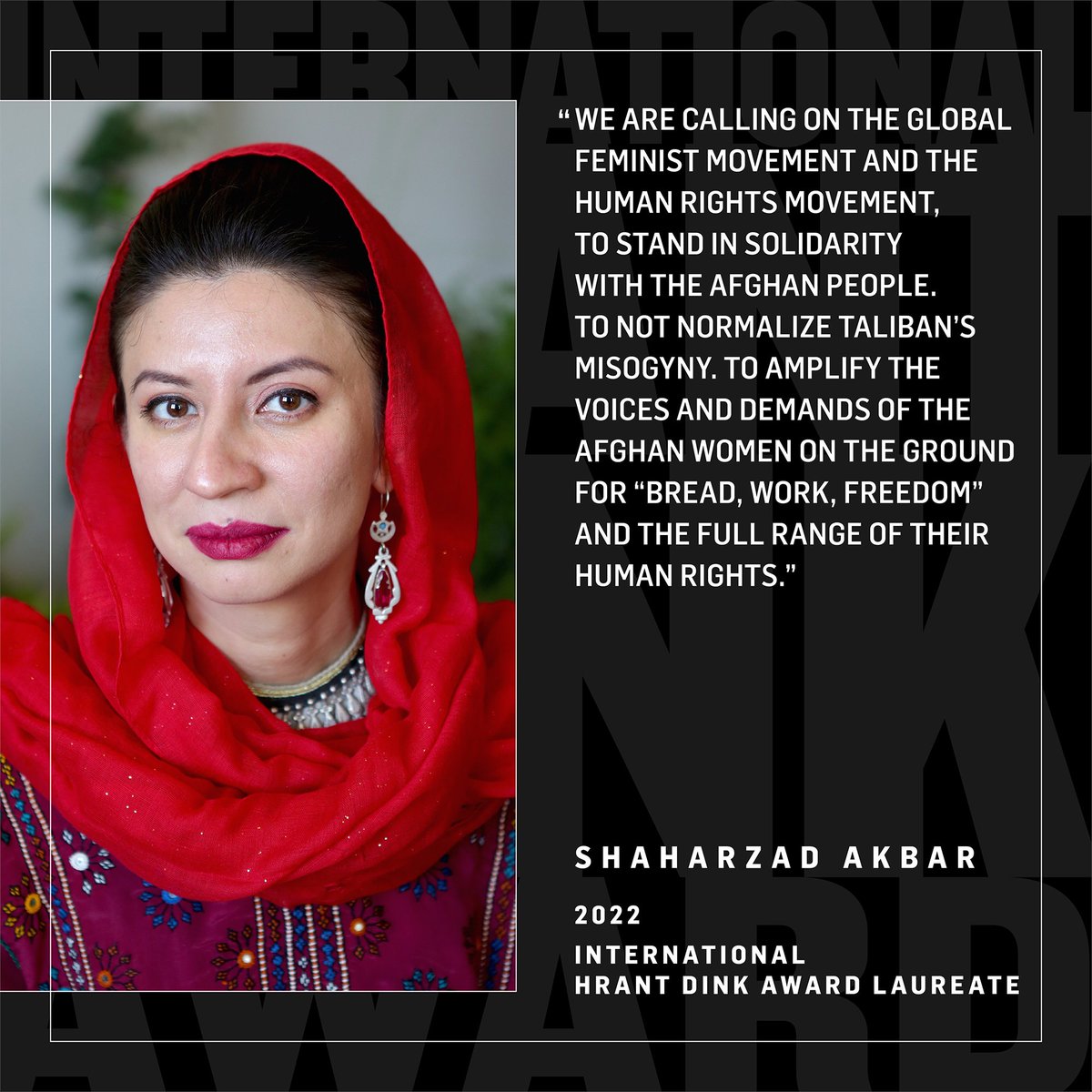 HrantDink Foundation (@hrantdinkfnd) on Twitter photo Let's take a look back at the past laureates of the International #HrantDinkAward, which has been highlighting hopeful struggles every year since 2009.
2022 International #HrantDinkAward laureate was <a href="/ShaharzadAkbar/">Shaharzad Akbar شهرزاد اکبر</a>, who tirelessly works in response to the severe women’s rights Let's take a look back at the past laureates of the International #HrantDinkAward, which has been highlighting hopeful struggles every year since 2009.
2022 International #HrantDinkAward laureate was <a href="/ShaharzadAkbar/">Shaharzad Akbar شهرزاد اکبر</a>, who tirelessly works in response to the severe women’s rights