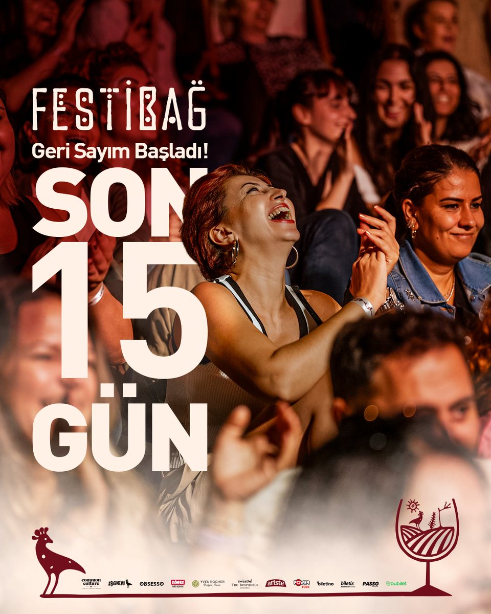 GERİ SAYIM BAŞLADI: Festibağ’a sadece 15 gün kaldı 🍷✨

Müzik, atölyeler, tadımlar ve bağ kurmanın en doğal haliyle dolu iki gün seni bekliyor.

⏳ Biletini al, yerini garantile: @biletino @biletix <a href="/bubilet/">Bubilet</a> <a href="/passo/">passo</a>

#Festibağ #BağımızVar #BağımızdaFestivalVar