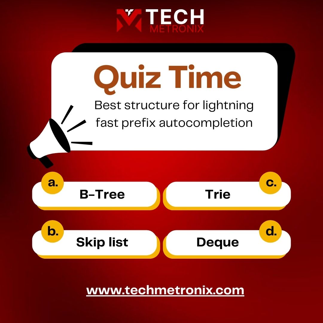 TechMetronix's tweet image. 🚀 Test your coding skills! 💻 Take today’s High-Level Quiz & uncover surprising facts from algorithms to compilers. Stay sharp! 🔥
👉 Drop your answers in the comments!
#CodingQuiz #ProgrammingFacts #DevelopersLife #TechMetronix