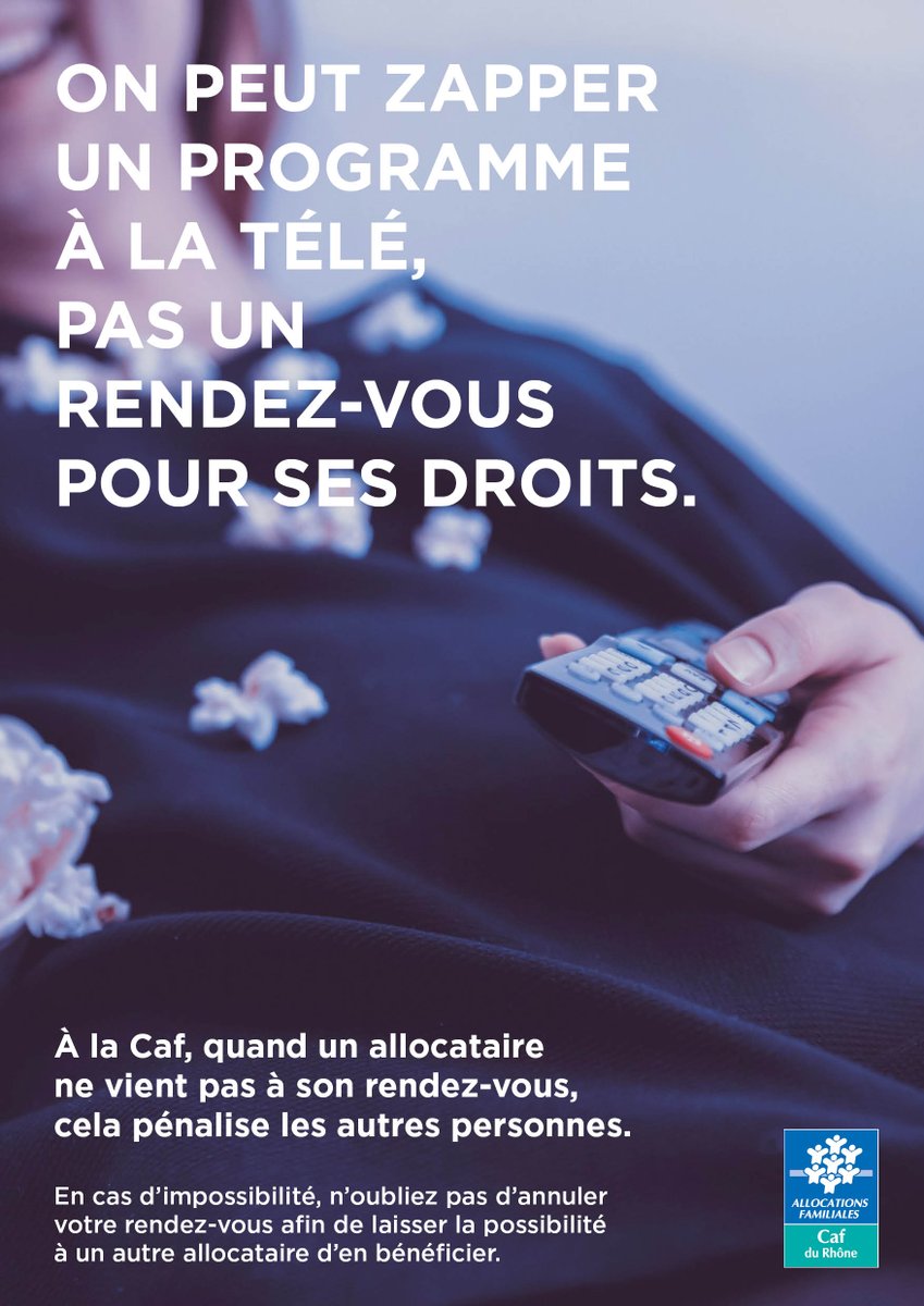 📊 À la Caf, de nombreux allocataires n’honorent pas leur rendez-vous avec leur conseiller.   

📂 1 rdv non honoré = 2 dossiers non traités, le vôtre et celui de la personne qui aurait pu vous remplacer.

🙏 Merci de penser à annuler votre rendez-vous en cas d'impossibilité 🙂