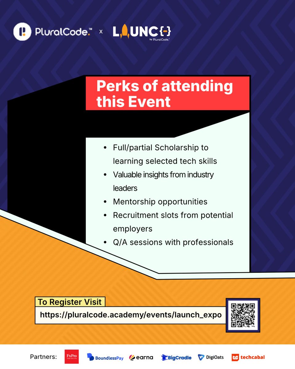 itz_zarah's tweet image. Registration Link pluralcode.academy/events/launch_…
Don’t Miss out ‼️
It’s tomorrow
#techexpo #legaldesigner #pluralcode #techcareer #techie #technology #หลิงออม