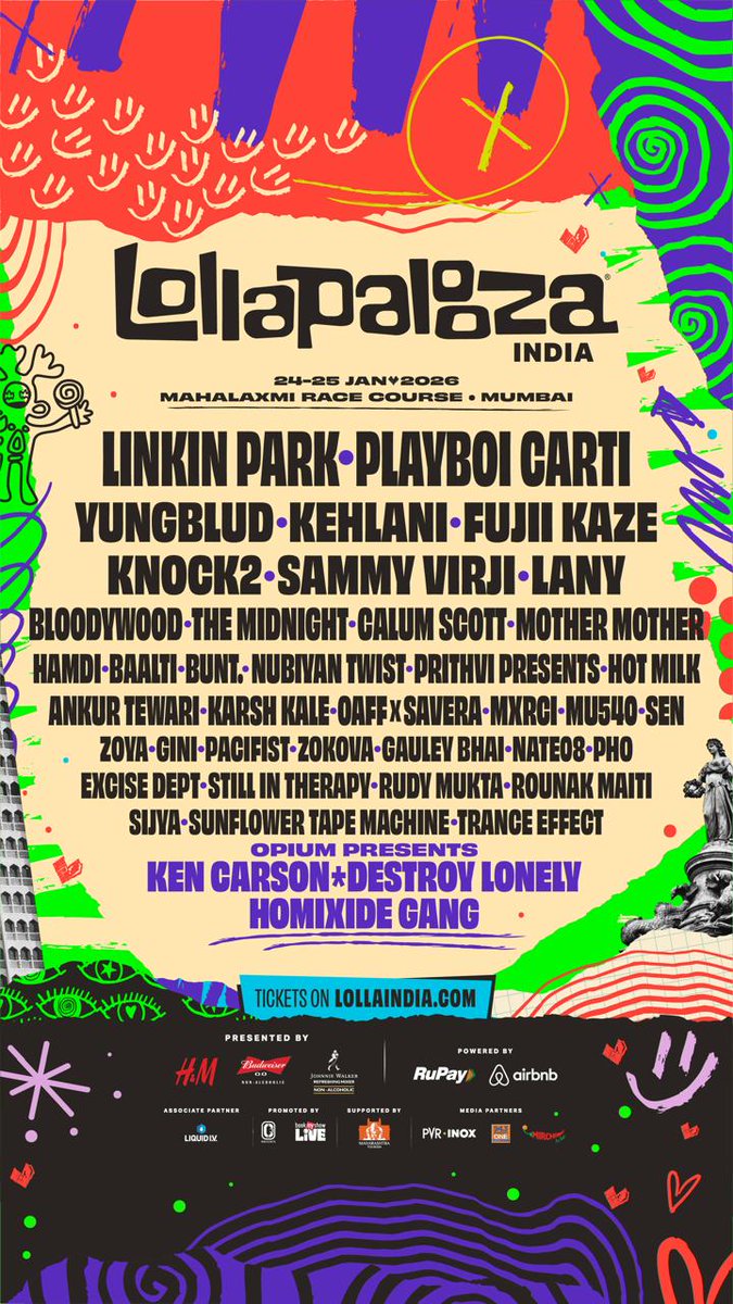 おおおおー！ Lollapalooza India 2026のラインナップ出た！ トリが