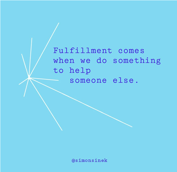 Un peu d'inspiration ✨

"Fulfillment comes when we do something to help someone else.

- Simon Sinek

#Inspiration #SimonSinek #Motivation #Bienveillance #Leadership #DéveloppementPersonnel #Altruisme #Sagesse