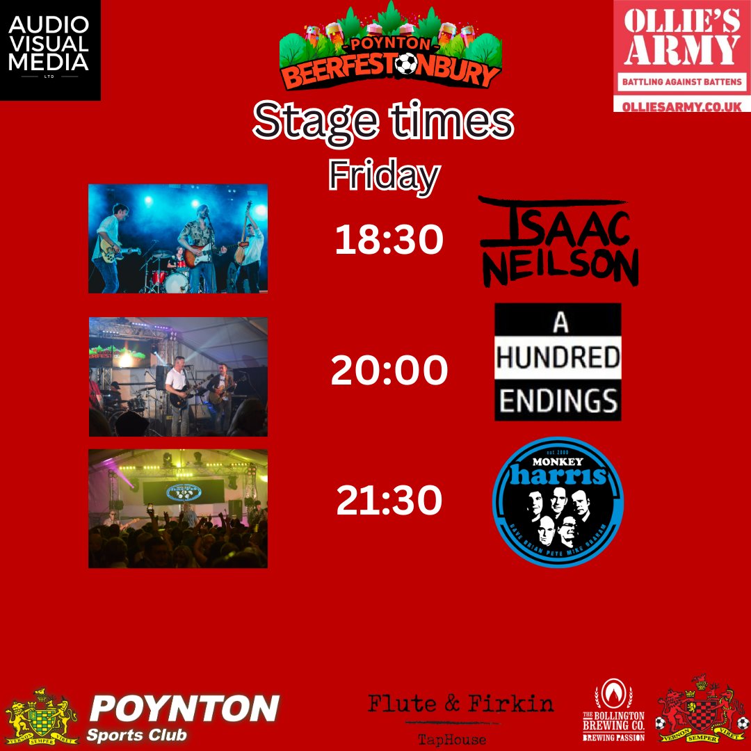 Itinerary for day one at Beerfestonbury