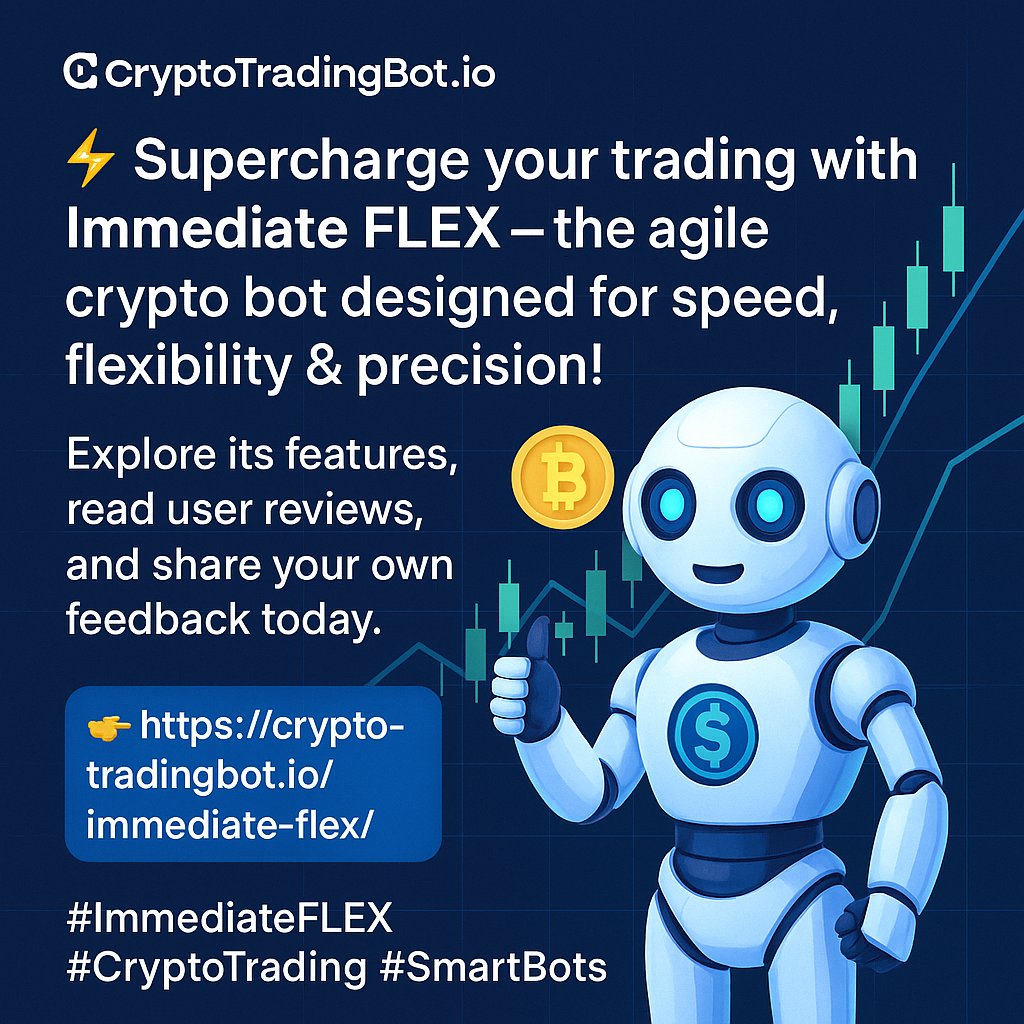 CrptoTradingBot's tweet image. ⚡ Supercharge your trading with Immediate FLEX – the agile crypto bot designed for speed, flexibility &amp;amp; precision! 🤖📊
Explore its features, read user reviews, and share your own feedback today!
👉 cryptotradingbot.io/immediate-flex/

#ImmediateFLEX #CryptoTrading #SmartBots