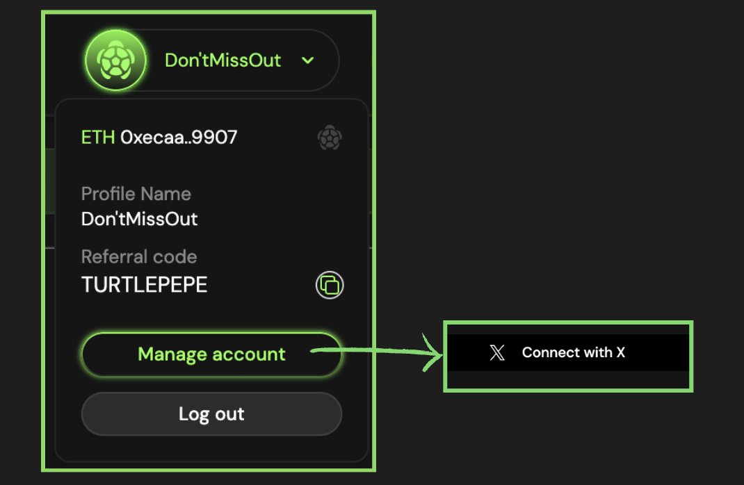 Calling all turtles.  

This is your reminder to connect your X to your Turtle account.

Why? You'll soon find out. 👀