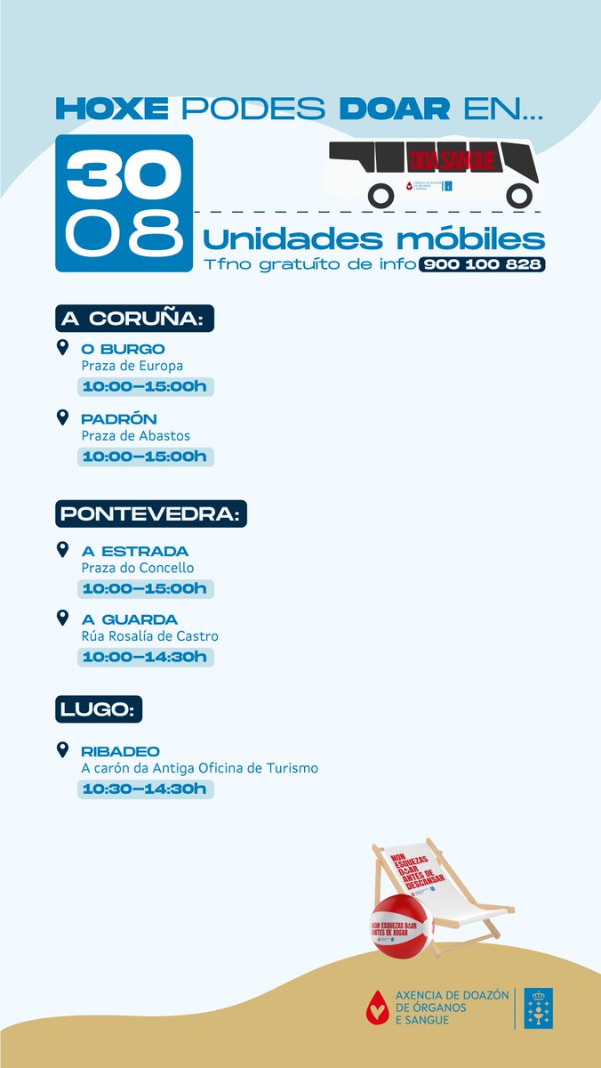 ❤️ Este sábado, a túa #doazón pode marcar a diferenza 

#Doasangue!