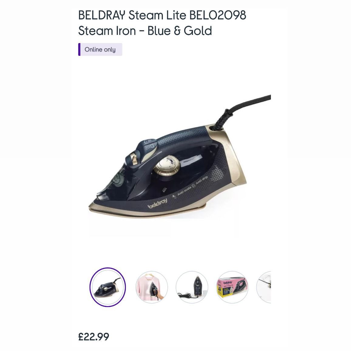currys's tweet image. Would you rather have 1 Woltemade or 3 BELDRAY Steam Lite BELO2098 Steam Iron&apos;s