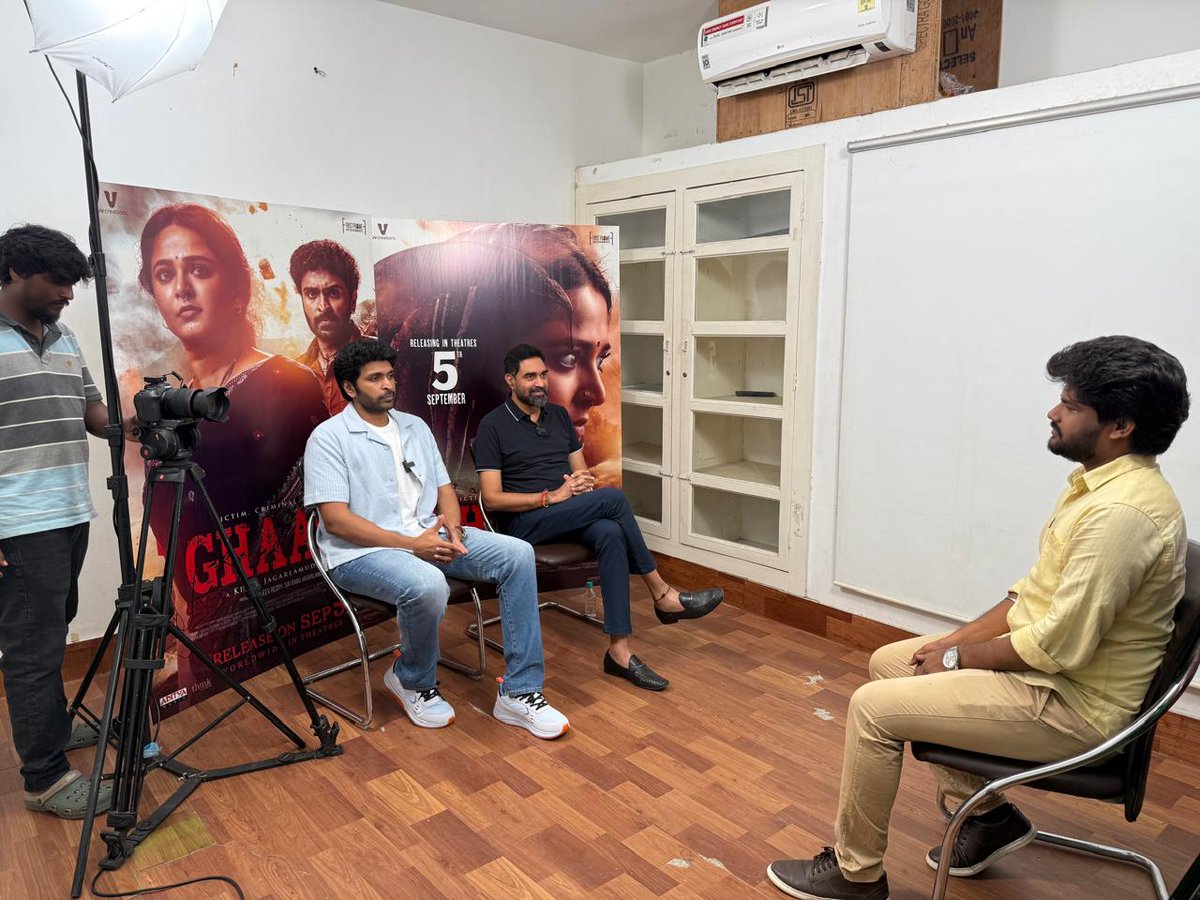 rameshlaus's tweet image. #Ghaati Tamil promotions Begins.. 

#VikramPrabhu- #Krish