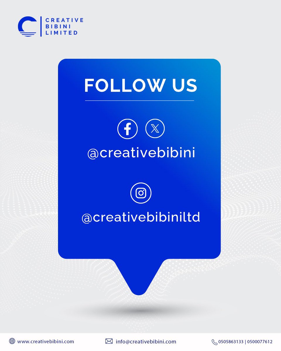 creativebibini's tweet photo. Stay connected! Follow us across our social media platforms today!
#cbdigital #ghana #creativebibini https://t.co/5oF1xgE0lB