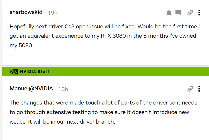 fREQUENCYCS's tweet image. NVIDIA&apos;s staff about CS&apos;2 blurriness issue.