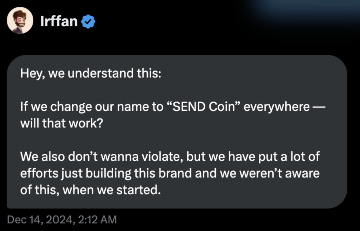 We also don't wanna violate, but we have put a lot of efforts just building this brand and we weren't aware of this when we started.