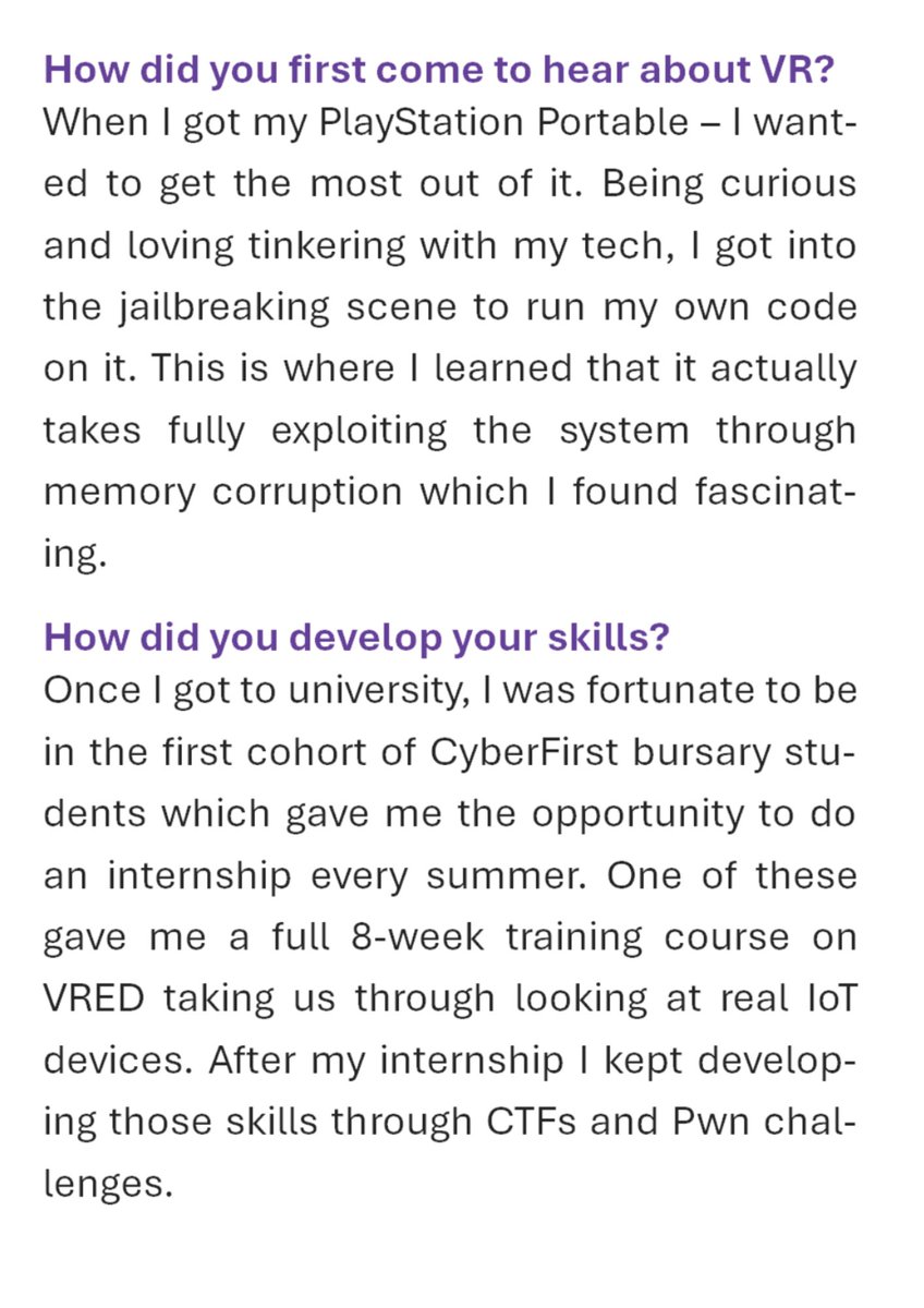 InterruptLabs's tweet image. Like many of the team at IL, Robert – a Senior iOS Researcher – got started in the field with the help of a @NCSC CyberFirst bursary.
Remember that you can register your interest for this year’s bursary now!
gchq-careers.co.uk/cyberfirst.html
