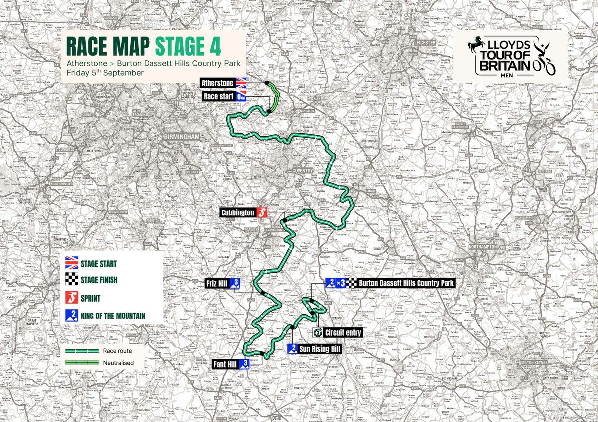 One week to go until Lloyds Tour of Britain reaches Warwickshire! 🚵🎉
🚧A number of road closures will be in place on the day. Find out more here: ow.ly/We8n50WO2mK