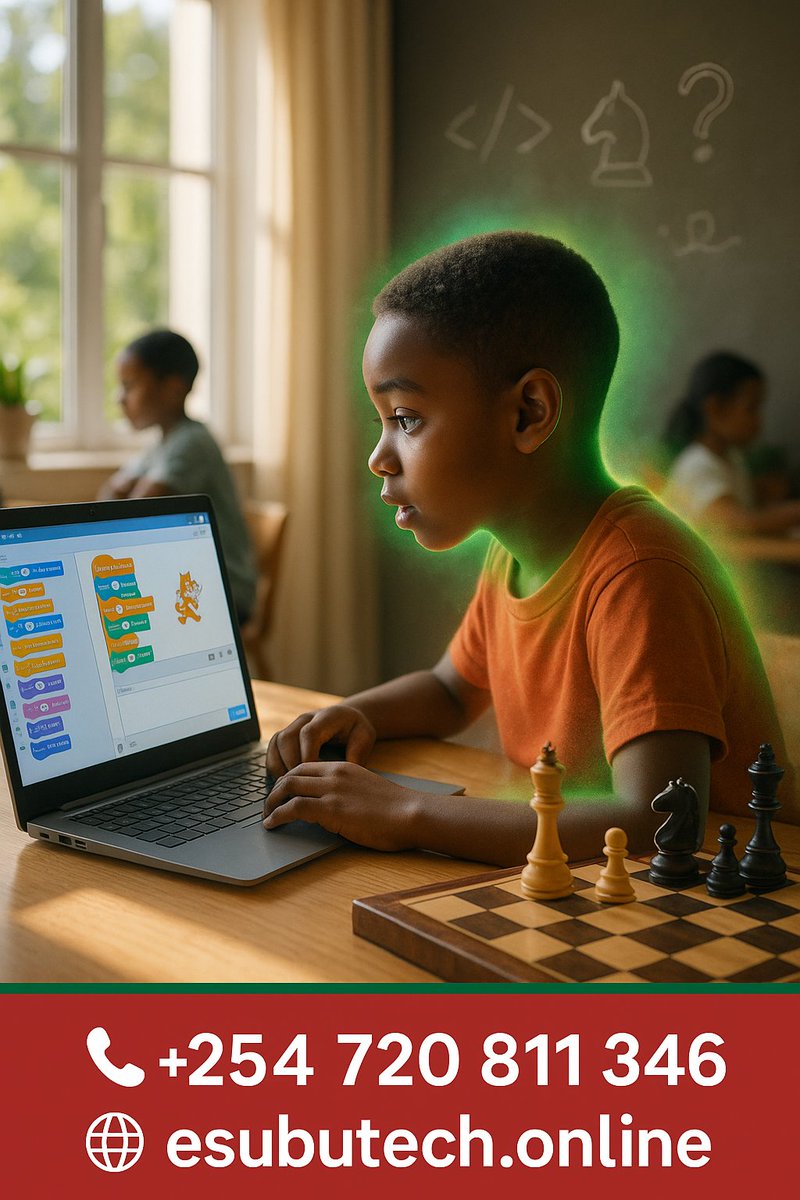 EsubuMedia's tweet image. Why does this app do that? 🤔
What happens if I move this piece? ♟️
The world belongs to kids who keep asking why.
At EsubuTech, we turn curiosity into skill — Coding & Chess.
📞 +254720811346 | 🌐esubutech.online
#KidsCoding #FutureReady #KidsCoding