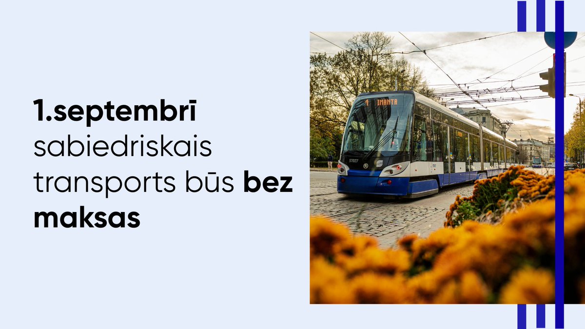 Rigassatiksme_'s tweet image. Zinību dienā brauc ar sabiedrisko transportu!
Rīt, 1. septembrī, autobusos, trolejbusos un tramvajos visi var braukt bez maksas.