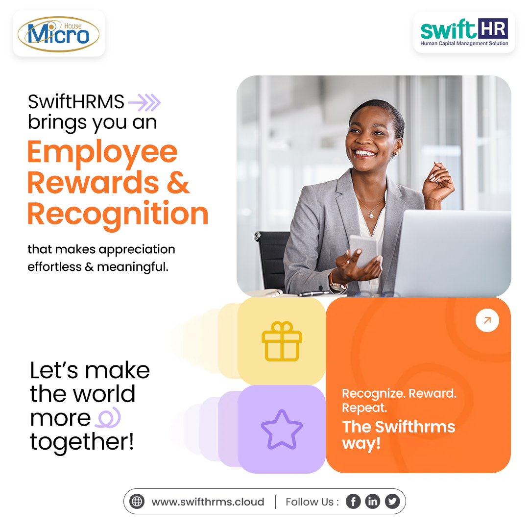 MicrohouseTechL's tweet image. 🌟 #SwiftHRMS Presents: The Rewards &amp;amp; Recognition 
Our Employee Rewards &amp;amp; Recognition is all about appreciating the effort, celebrating success, and fueling joy in the workplace. 

#SwiftHRMS #SwiftHR #SwifthrKE #RewardsThatMatter #HRTech #EmployeeEngagement #EmployeeRecognition