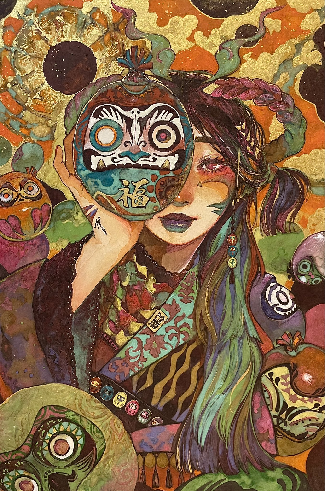 絵画｜原画｜油絵｜Interior Art｜The chilling girl 絵画｜原画｜油絵｜Interior Art｜The chilling girl