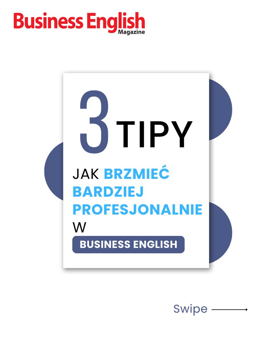BusinessEngM's tweet image. 📷 Pytanie do Was:
Jakich zwrotów używacie, żeby brzmieć bardziej profesjonalnie po angielsku?
#BusinessEnglish #EnglishTips #ProfessionalCommunication #WorkplaceEnglish #OfficeEnglish #LearnEnglish