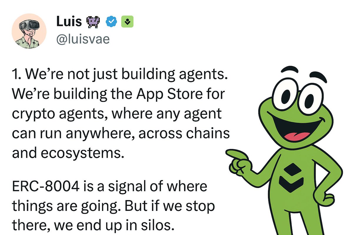 <a href="/luisvae/">Luis 👾</a> just dropped a gem and it’s a signal.

<a href="/wardenprotocol/">Warden</a> isn’t just building agents, they’re building the App Store for crypto agents.

Think about that for a second.

Not just wallets. Not just smart contracts.
But a fully composable platform where agents can run anywhere