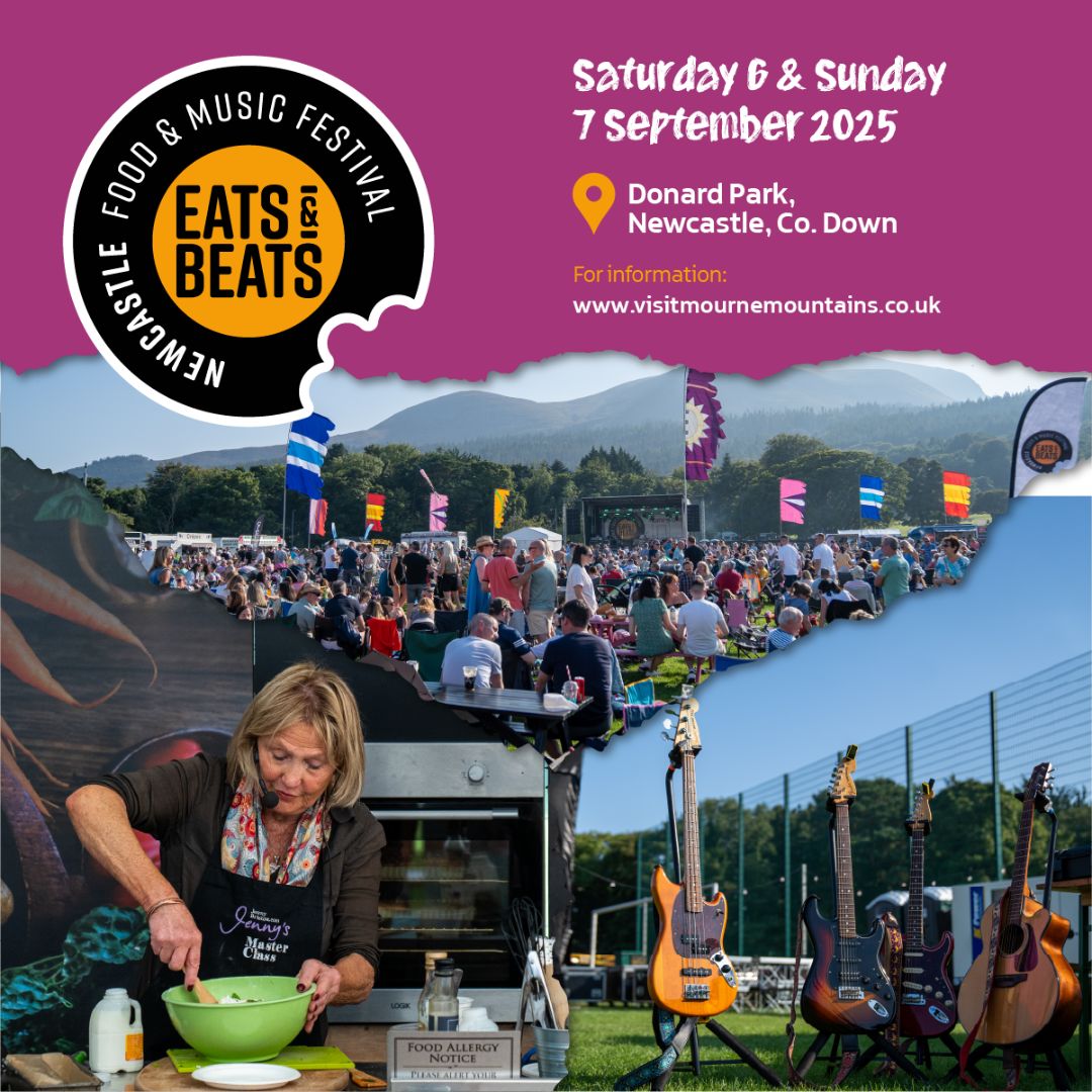VisitMGS's tweet image. 🌟 Eats &amp;amp; Beats is nearly here! 🎉🍴

Get ready for an epic weekend in Newcastle, Co. Down, filled with mouth-watering food, amazing live music, and endless fun. 

🔗visitmournemountains.co.uk/whats-on/giant…

#GiantAdventures #EatsandBeats