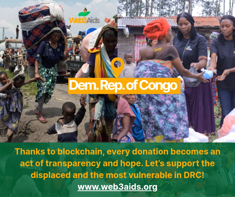 web3aids's tweet image. A small crypto gesture 💙, a big human impact 🌍 Together, let’s bring back smiles to the victims of war in the DRC. 

#CryptoForGood #BlockchainForHumanity #Web3Aids #Solidarity #Hope #HumanitarianAid #CryptoCharity #TogetherForChange