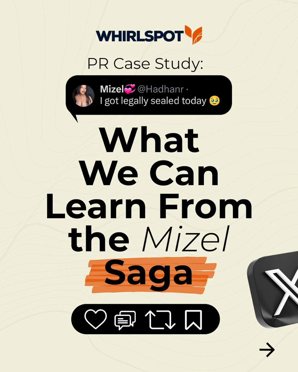 WhirlSpotMedia's tweet image. We’ve all encountered the Mizel story, but what if we told you they’re some solid #PRLessons to learn from it?

Bizarre, right? 🤔

Walk with us... 👇🏾
