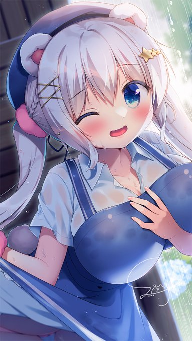 雨宿りももちゃん🐻‍❄️🩷 