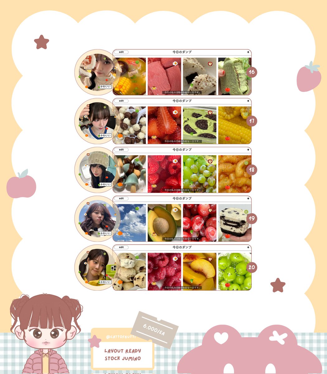 tolong repost, terima kasih.

h🅰️yi, nayo punya 20 layout ready stock jumino &lt;h2h, ive, aespa&gt; yang bisa langsung dijemput melalui dm. harganya 6.000/ea 💬🍀🍎

nantinya 100% dana yang terkumpul akan didonasikan yaah temen-temen ⭐💧 🫶🏻

#zonauang