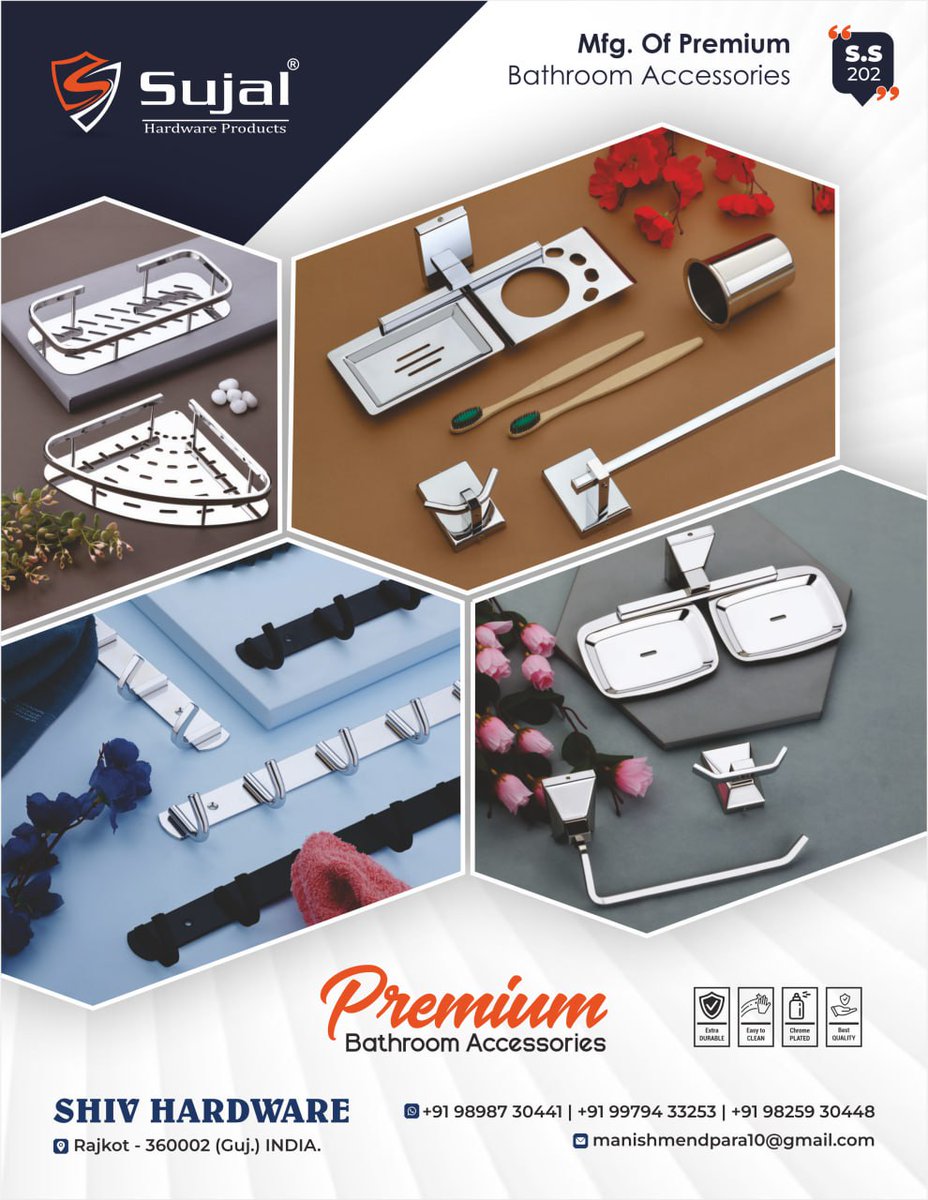 ibais_hardware's tweet photo. SHIV HARDWARE (RAJKOT)
For enquiry via WhatsApp click:
https://t.co/Q3VOE6kS34
Mr. Manish Mendpara - +91 98987 30441
#napkinring #bathaccessories #taps #basinmixer #basintap #bathware #bathroomaccessories
.
@ibais_hardware https://t.co/svKF4lpLTE