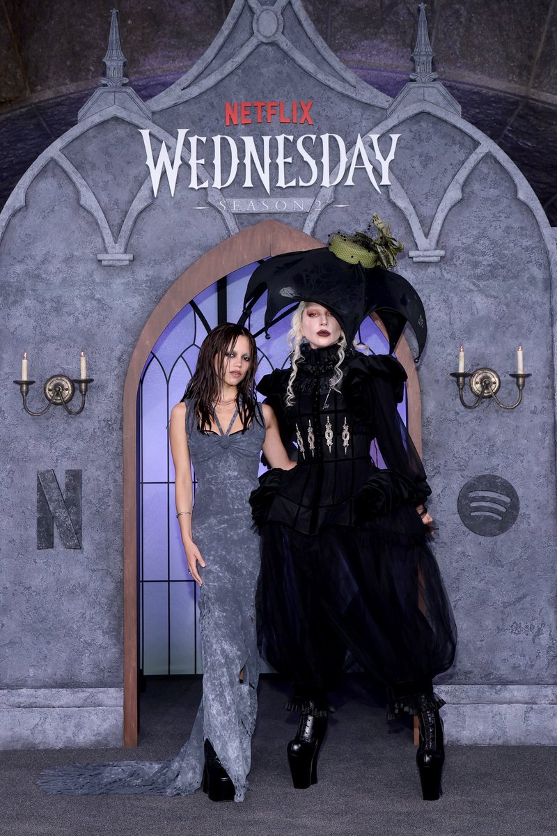 Jenna Ortega and Lady Gaga at the ‘WEDNESDAY’ Graveyard Gala!