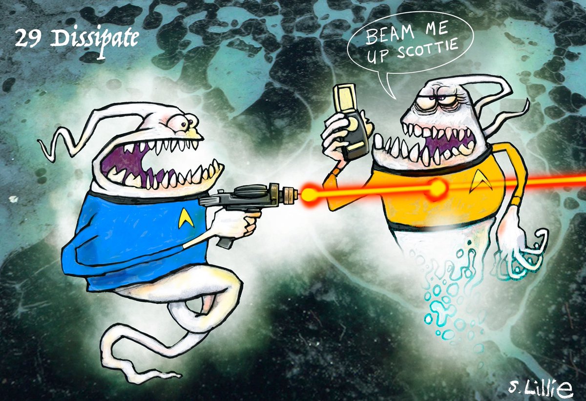 Day 29 Dissipate. Spook Trek inspired. #AuGhost #AuGhost2025 #startrek #cartoons